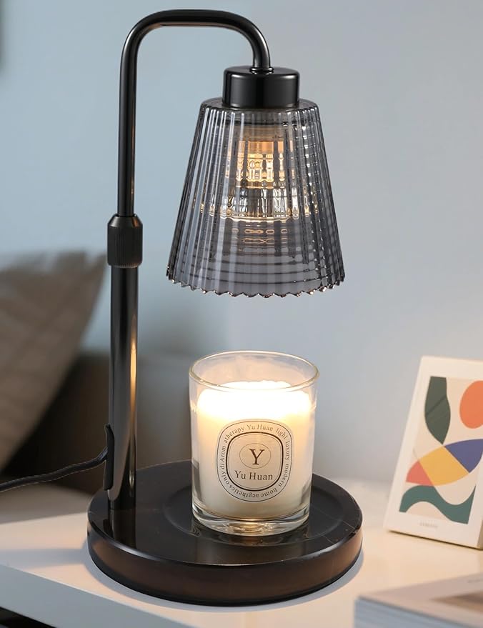 Auriina Marble Candle Warmer Lamp – Black